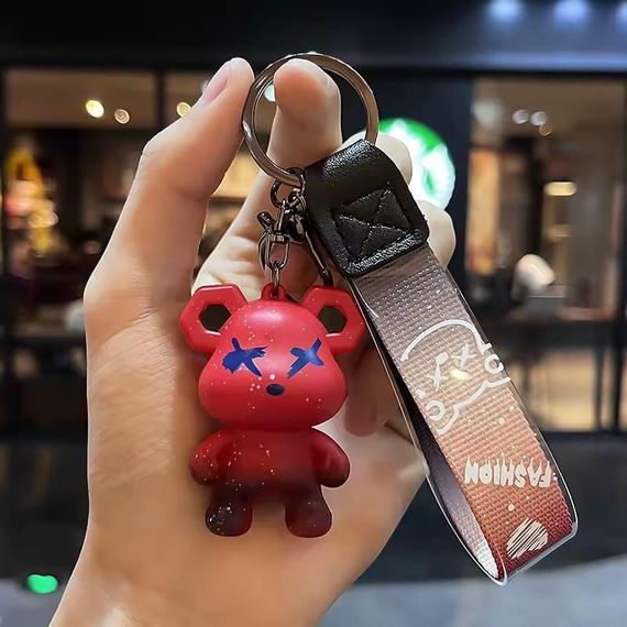 Брелок-підвіска Ведмедик KAWS Bearbrick Сувенір Колекційний на Рюкзак Сумку в Подарунок Фанатам Червоний