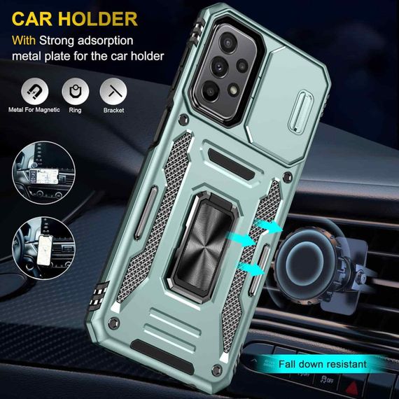 Ударопрочный чехол Camshield Army Ring для Samsung Galaxy A13 4G / A04s Зеленый / Light Green | Зображення 2