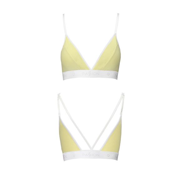Спортивний топ з подвійними бретелями Passion PS007 TOP yellow, M | Зображення 3