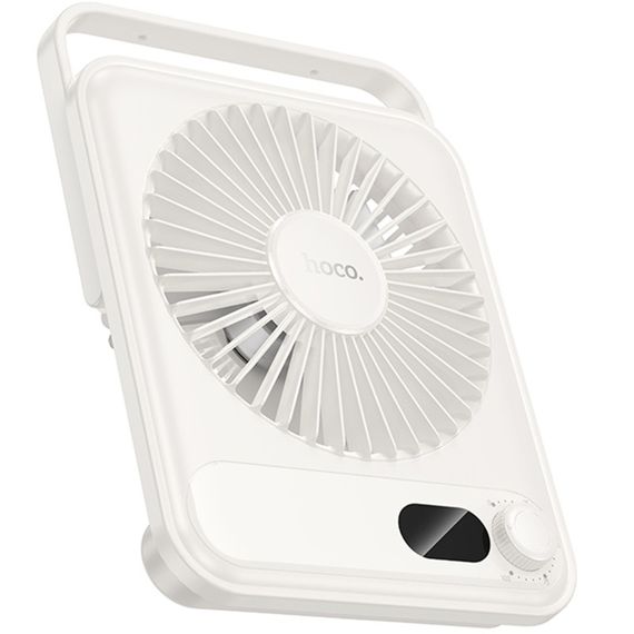 Портативний вентилятор Hoco HX607 handheld folding fan 2000 mAh White | Зображення 1