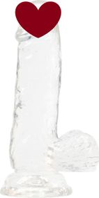 Прозрачный фаллоимитатор на присоске ADDICTION — Clear Dildo with Balls 6″, вибропуля в подарок sexstyle