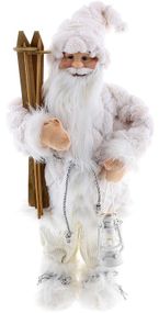 Інтерєрна новорічна фігурка Santa з лижами 60см білий