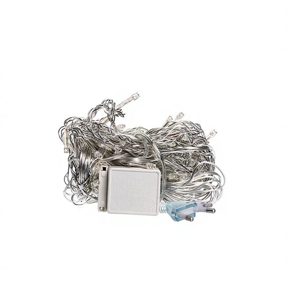 Новогодняя гирлянда штора 2х2 м 80 LED комнатная белый провод Жёлтый ZWM2280LEDY