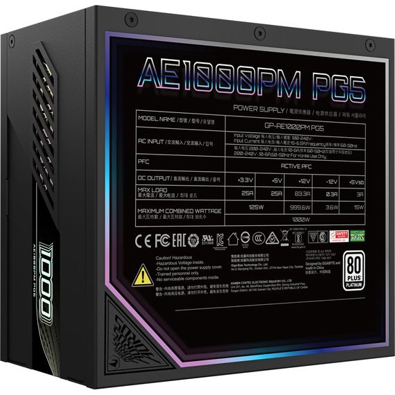 Блок питания GIGABYTE 1000W AE1000PM PG5 (GP-AE1000PM PG5) | Зображення 5