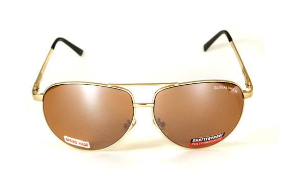 Окуляри захисні Global Vision Aviator-4 (drive mirror), коричневі лінзи | Зображення 5