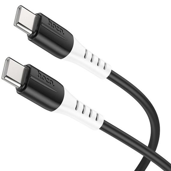 Дата кабель Hoco X82 Silicone Type-C to Type-C 60W (1m) Black | Зображення 1