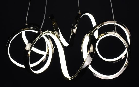 Люстра світлодіодна підвісна LED світильник для квартири на стелю лед 27499 Золото 35-180х75х75 см. | Зображення 4