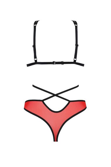 Комплект білизни Passion PEONIA SET S/M red, бра, трусики | Зображення 3