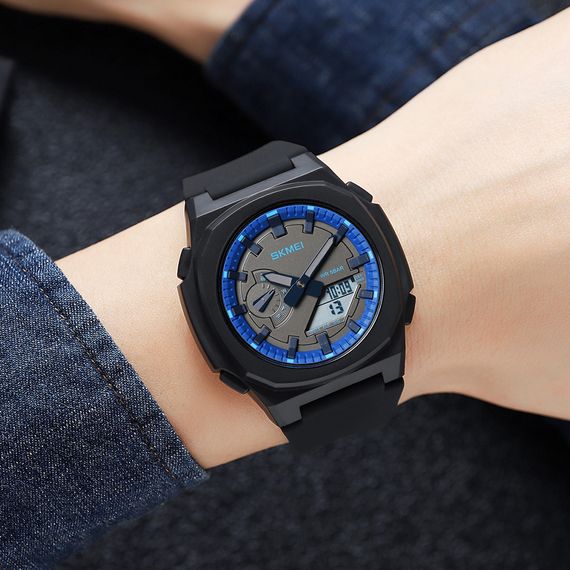 Чоловічий годинник Skmei 2091BKBUWT Black-Blue-White | Зображення 2