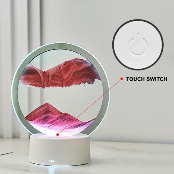 Настільна LED-лампа нічник Пісочний годинник 3D "Moving Sands Capes" USB Нічний світильник | Зображення 4