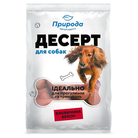 Ласощі для собак Природа десерт, яловичина-бекон 550г