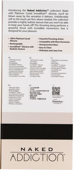 Фалоімітатор з пульсацією Naked ADDICTION Dominic 9″ Vanilla, пульт ДК, діаметр 4,2 см | Зображення 6