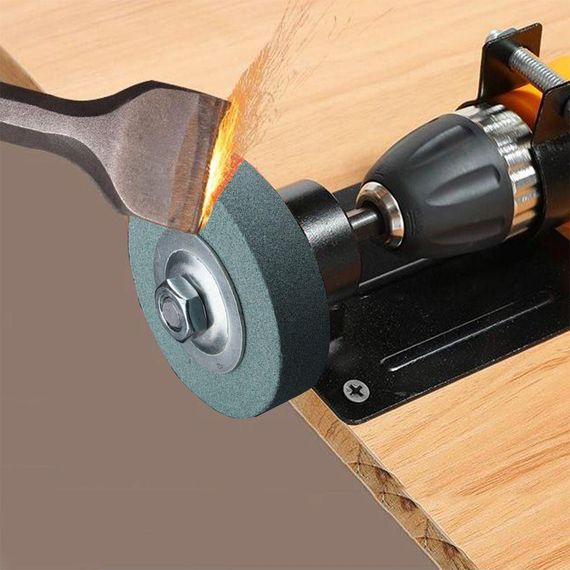 Насадка на дриль з точильним каменем та гайковим ключем / Шліфувальний камінь для заточування ножів, ножиць та свердлів | Зображення 5