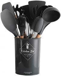 Набор кухонных принадлежностей силиконовый Kitchen Set  RB-2239 черный(12 предметов)