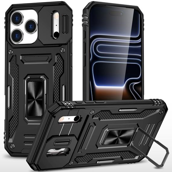 Ударостійкий чохол Camshield Army Ring для Apple iPhone 17 Pro Max / 18 Pro Max (6.9") Чорний / Black | Зображення 1