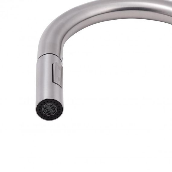 Смеситель для кухни Qtap Lenicka с выдвижным изливом QTLEN9138103UN Brushed Nickel PVD | Зображення 3