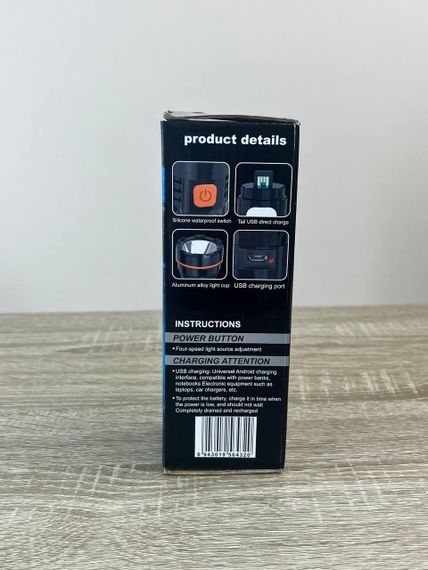 Фонарь ручной Hurry Bolt HB-997 с боковой лампой мощный светодиодный фонарик с аккумулятором зарядка от USB 3W Черный | Зображення 6