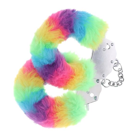 Пухнасті металеві наручники для рольових ігор Heavy-duty Fluffy Handcuffs - Multicolor 1 Sex Aura