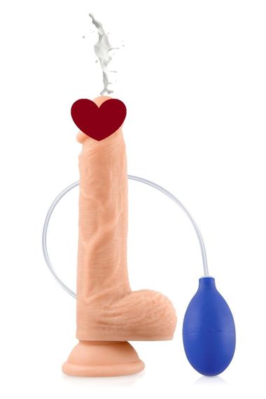 Фалоімітатор, що кінчає, Real Body — Cum Kane: довжина 21,5 см, діам. 3,8 см, ТРЕ, присоска sexstyle