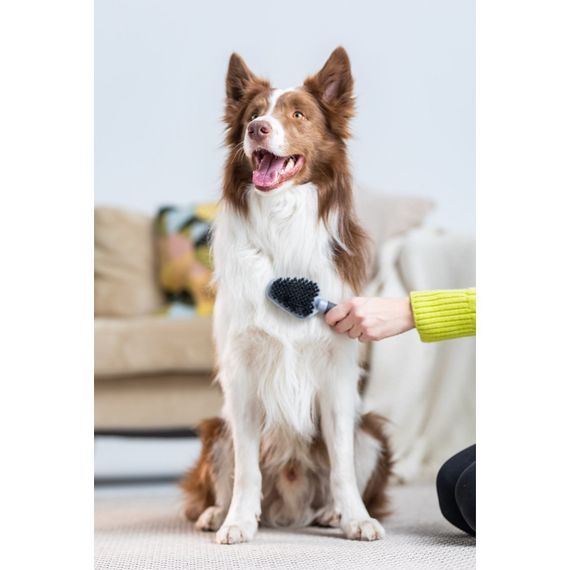 Гребінець-щітка FURminator для котів та собак двостороння з гумовою ручкою та захисними кульками | Зображення 4