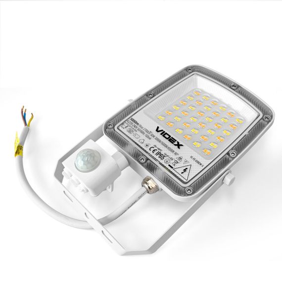Світлодіодний прожектор VIDEX F5 30W 3000-5000-6500K з датчиком руху 230V White (VL-F5-030CW-S) | Зображення 7