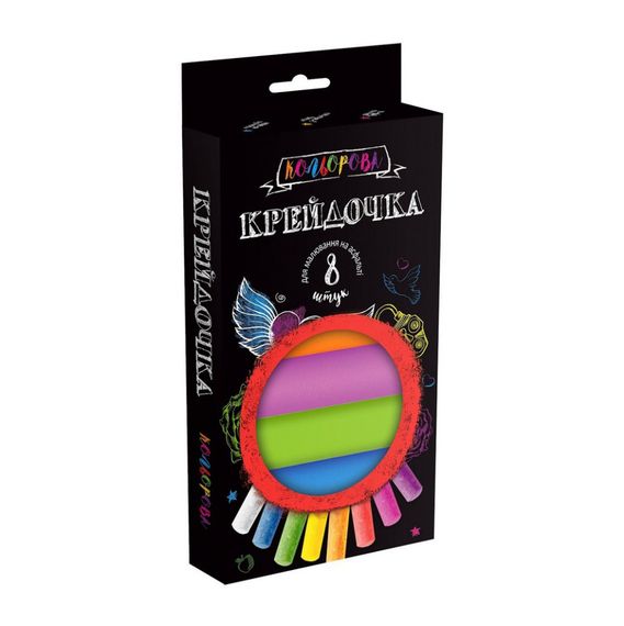 Мел для рисования на асфальте Крейдочка КRD-02-02U 8 шт, толстые