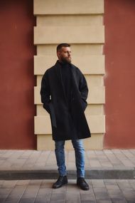 пальто чоловіче сірого кольору довге осінь зима весна
