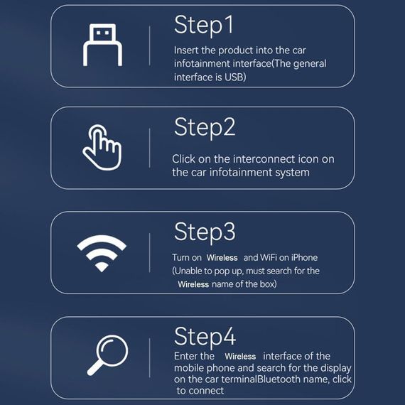 CarPlay Android Auto Беспроводной адаптер 2-в-1 с WiFi Bluetooth, Карплей для авто iOS 10+ Android 11+ USB | Зображення 4