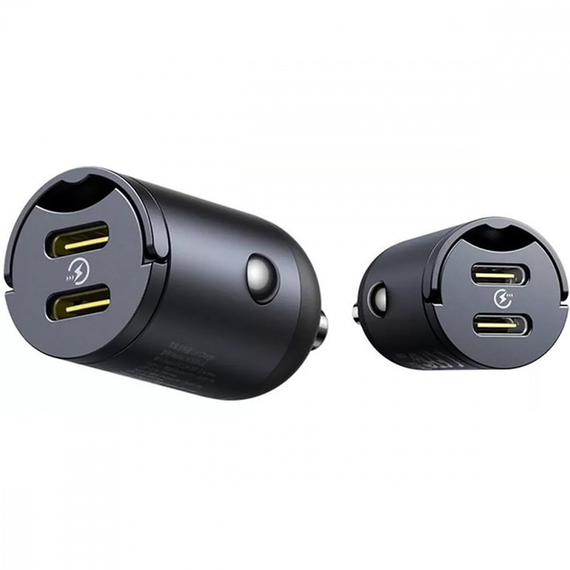 Зарядний Пристрій в авто Baseus Tiny Star Mini Car Charger 2xType-C 30W black | Зображення 3