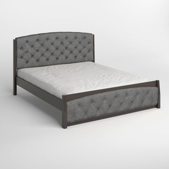 Полуторне дерев&#039;яне ліжко Mebigrand Мехіко Графітовий (RAL9011)/Аляска 93 (Сірий) 120х190 см (MBG-12229) | Зображення 1