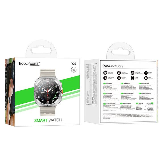Смарт-часы Hoco Smart Watch Y29 Smart sports watch (call version) Silver | Зображення 3