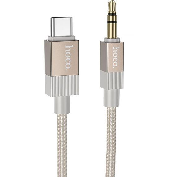 Аудіо кабель Aux Hoco UPA32B Clever digital (Type-C to AUX 3.5mm) (1m) Gold