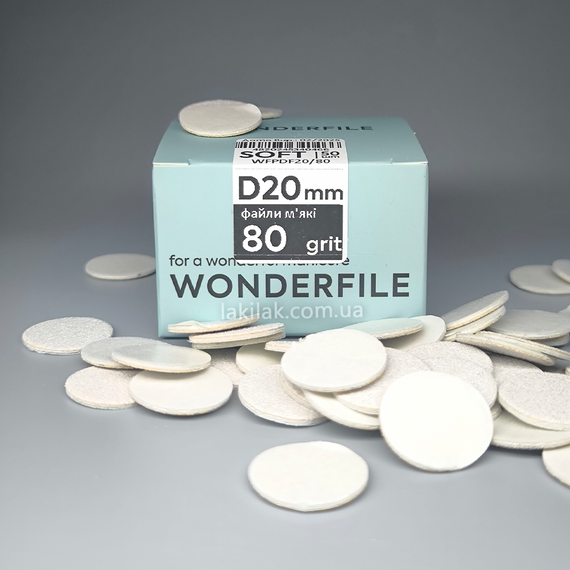 Мягкие сменные файлы 80грит для пододиска 20мм Wonderfile (50шт)