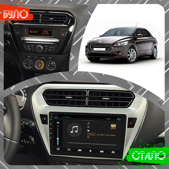 Штатная магнитола 9" Lesko для Peugeot 301 I 2012-2016 4/64Gb/ 4G/ Wi-Fi/ CarPlay Premium Пежо | Зображення 2