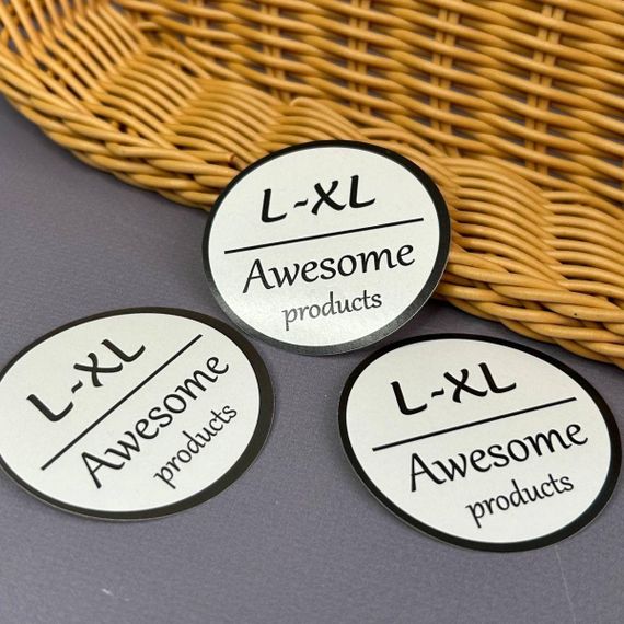 Наклейка-бірка розмірник L-XL - 50 мм біла | Зображення 1