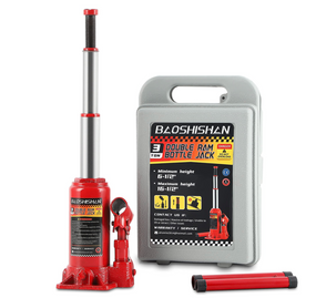 Домкрат BAOSHISHAN 3 тонни з двома штовхачами, діапазон підйому від 6-1/2" до 16-1/2", портативний гідравліч