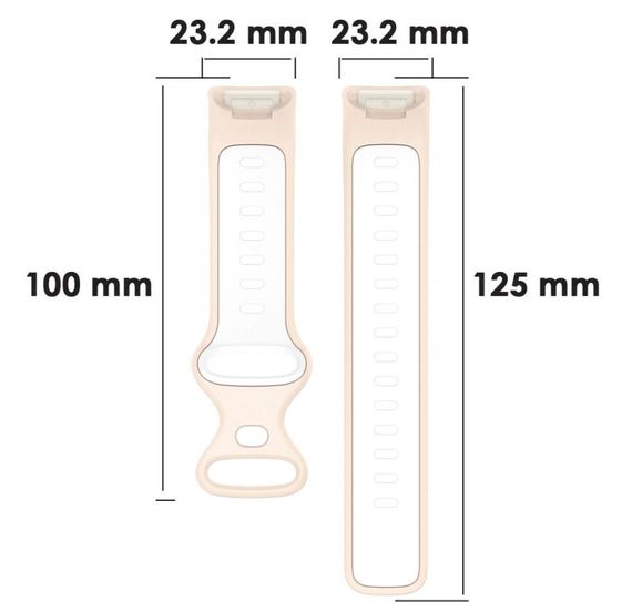 Силіконовий ремінець Primolux Sport для фітнес браслета Fitbit Charge 5 / Charge 6 - Pink&White / розмір М | Зображення 5