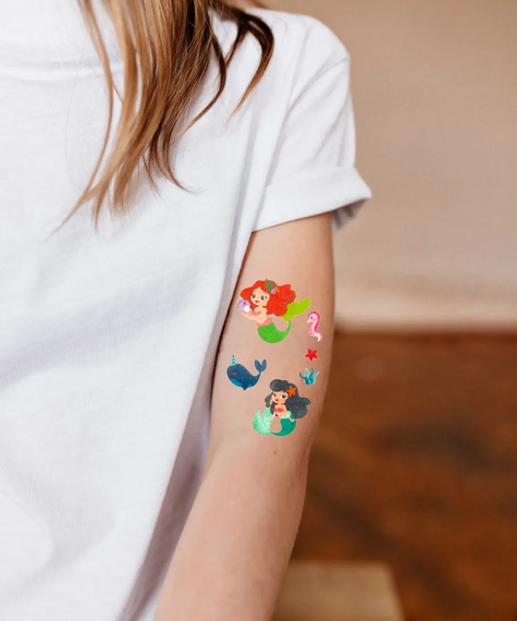 Тату тимчасове в наборі Русалочки з блискітками Tattooshka WS-E046 Різнокольоровий shop (5805800012513) | Зображення 1