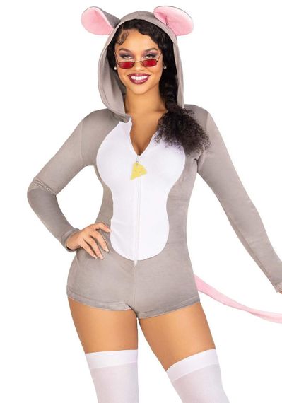 Комбинезон-костюм мышки Leg Avenue Comfy Mouse M, с капюшоном sexstyle