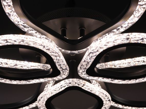 Люстра світлодіодна стельова LED світильник для квартири на стелю лед з пультом 25742 Чорний 10х62х62 см. | Зображення 5