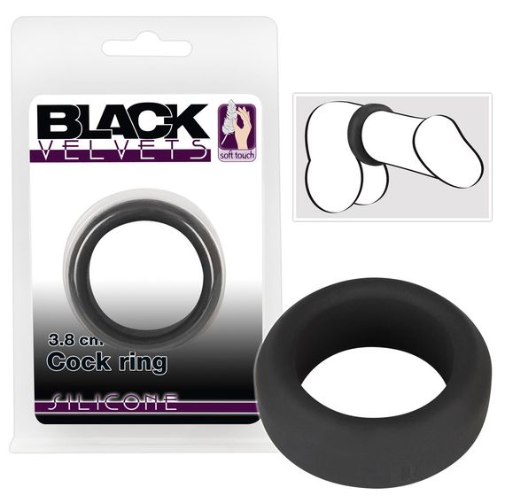 Ерекційне кільце - Black Velvets Cock Ring, 3.8 см sexstyle