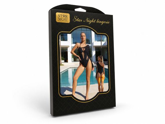 Боді сітка Star Night з довгим рукавом та стразами, чорне, OS (S–L) Sex Aura | Зображення 7