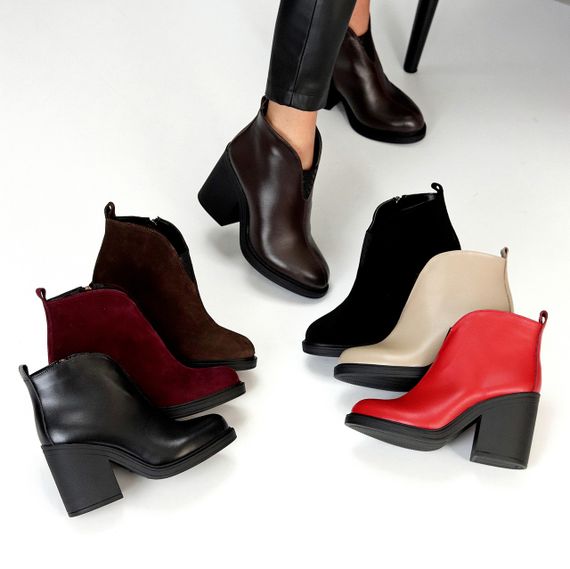 Шикарні черевики ботильйони натуральна шкіра колір Горький Шоколад | Зображення 7