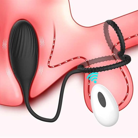 Вибратор Kinky 3 в 1: эрекционное кольцо с массажером простаты, вибратор для пар, виброяйцо