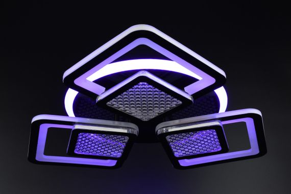 Люстра світлодіодна стельова LED світильник для квартири на стелю лед з пультом 26038 Чорний 9х49х49 см. | Зображення 7