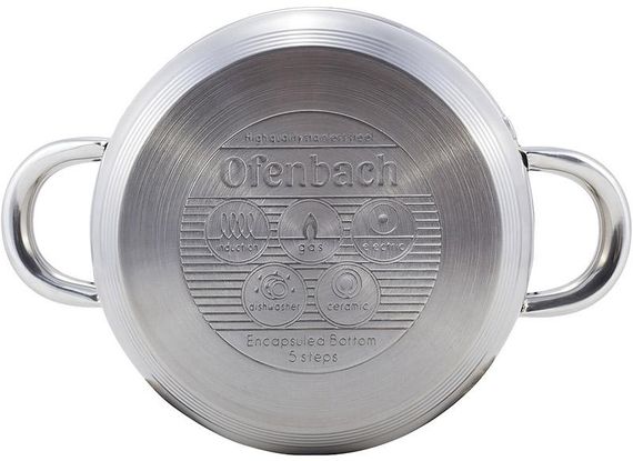 Набір 3 каструлі Ofenbach Hamburg 1.1л, 1.7л, 2.4л з нержавіючої сталі з 5-шаровим індукційним дном | Зображення 4