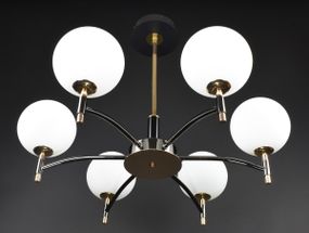 Люстра стельова на 6 лампочок 27899 Чорний 45-75х68х68 см.