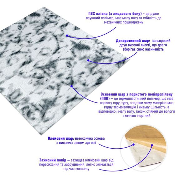 Панель стінова 3D 700х770х3мм (D) SW-00001995 | Зображення 1