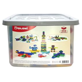 Дитячий блочний конструктор 013999/03 у пластиковому боксі, 252 деталі