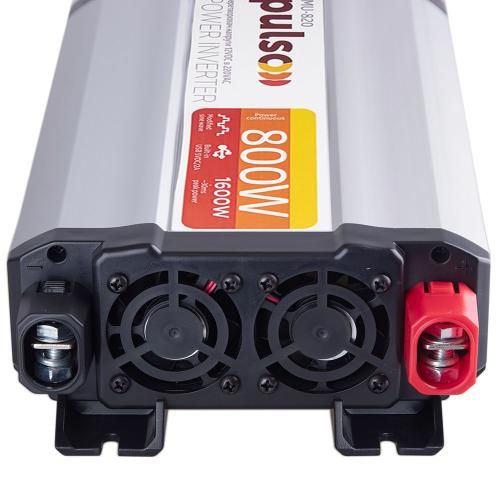 Перетворювач напруги PULSO/IMU-820/12V-220V/800W/USB-5VDC2.0A/мод.хвиля/клеми | Зображення 3